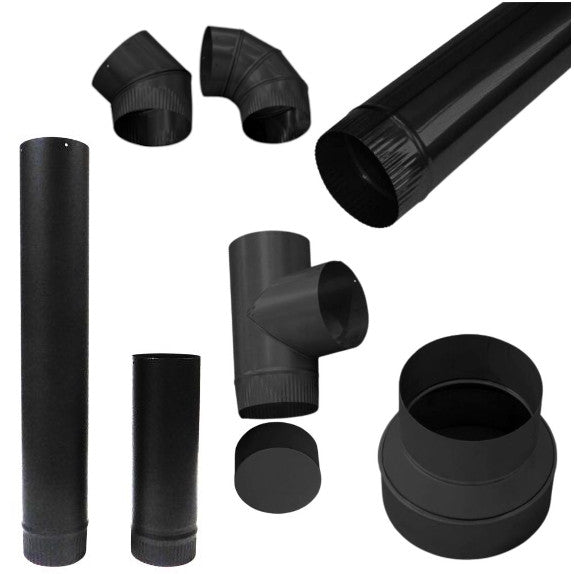 Small Diameter Single Wall Black Stove Pipe