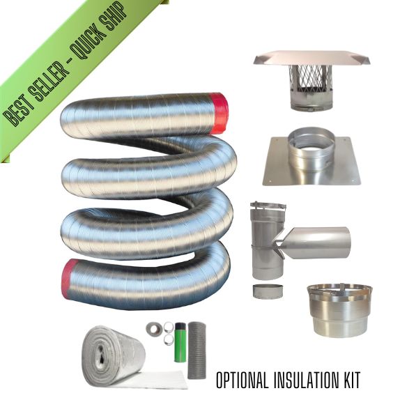 Chimney Liner Kits - Round, Stainless Steel, Flexible Liner Kits