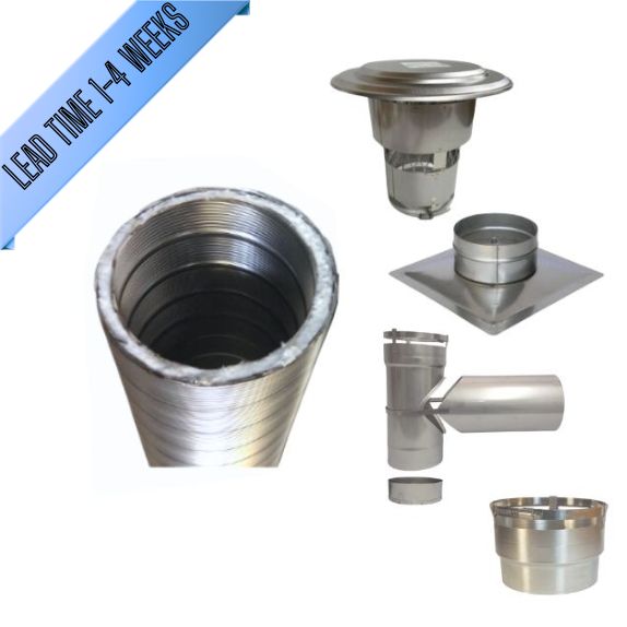 Pre-Insulated Chimney Liner Kit, Flexible Stainless Steel