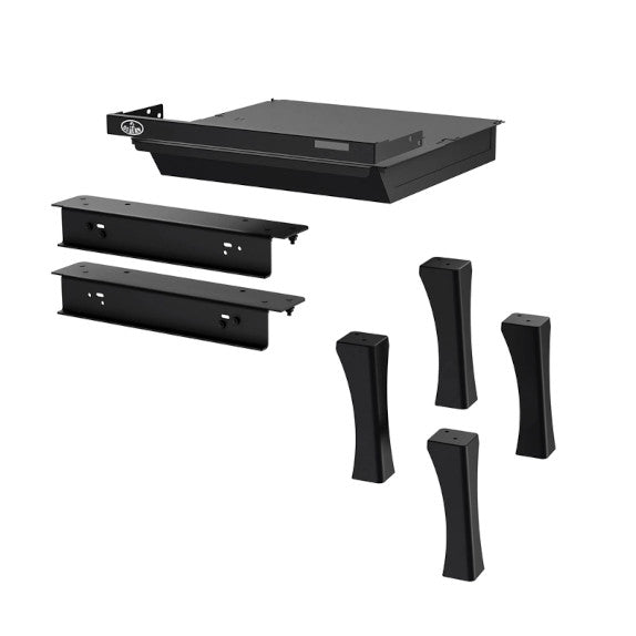 Black Cast Iron Leg Kit with Ash Drawer - Structural Style (OA10235)