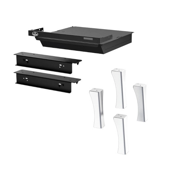 Brushed Nickel Cast Iron Leg Kit with Ash Drawer - Structural Style (OA10236)